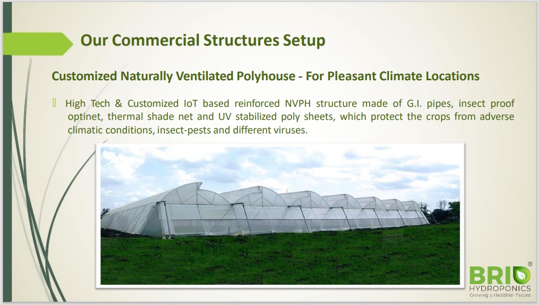 Customized Naturally Ventilated Polyhouse for Pleasant Climate Locations